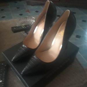 Black Leather Pumps